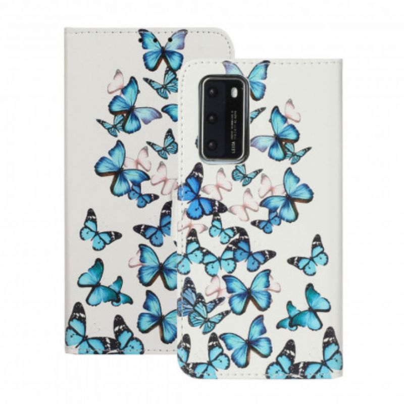 Flip Cover Huawei P40 Ekstrem Blomster