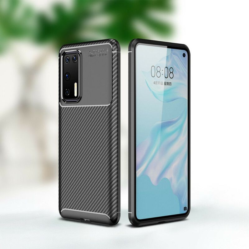 Mobilcover Huawei P40 Fleksibel Kulfibertekstur