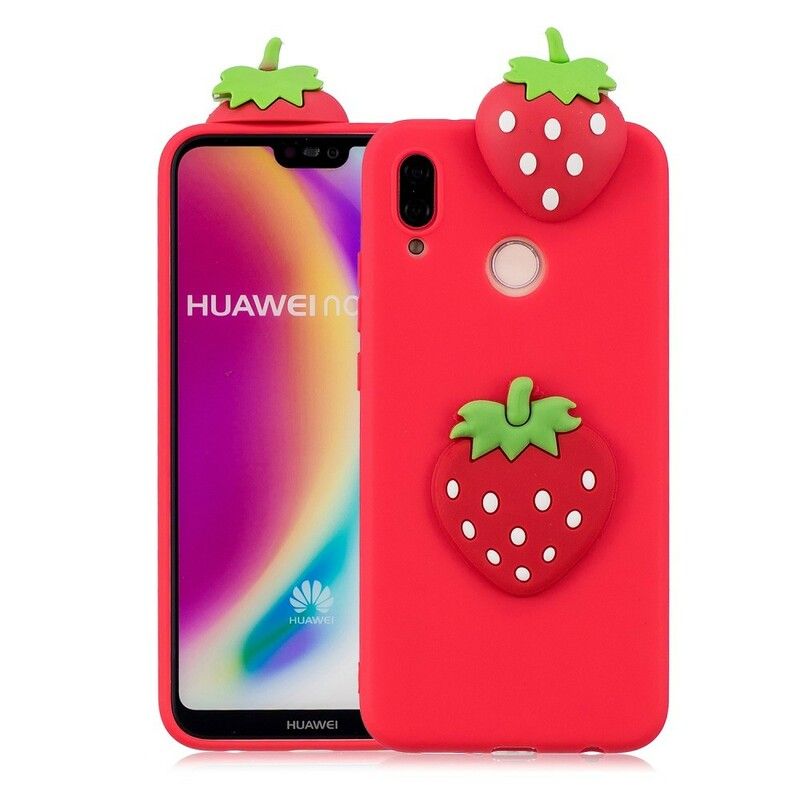 Cover Huawei P20 Lite 3d Jordbær