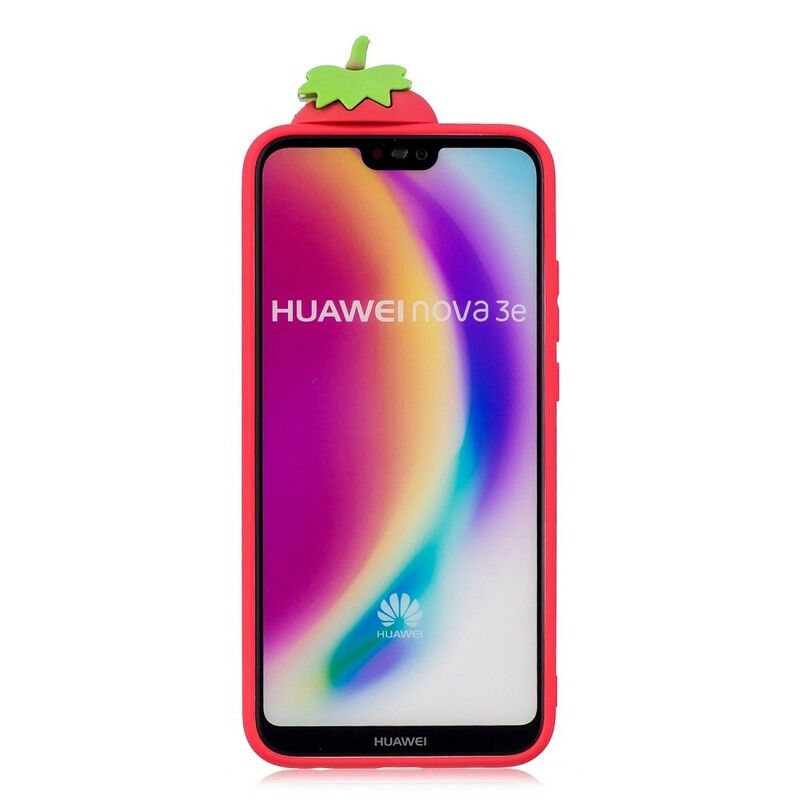 Cover Huawei P20 Lite 3d Jordbær