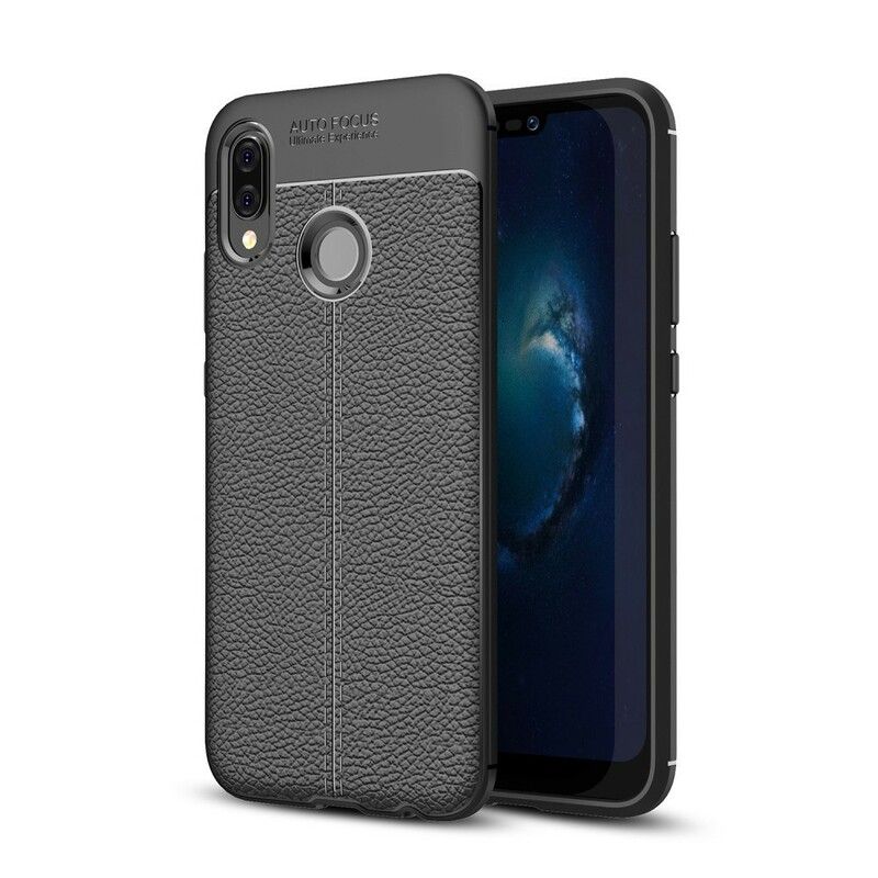 Cover Huawei P20 Lite Dobbelt Linje Litchi Læder Effekt