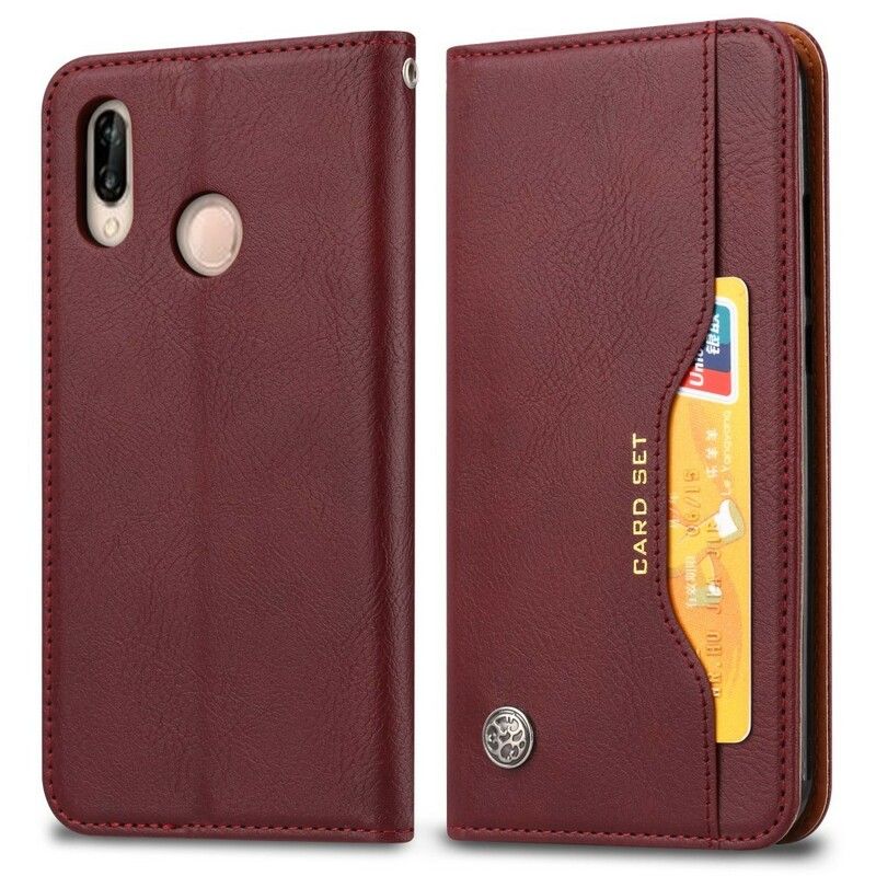 Cover Huawei P20 Lite Flip Cover Faux Læder Kortholder