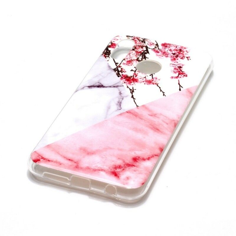 Cover Huawei P20 Lite Marmoreret Blommeblomst