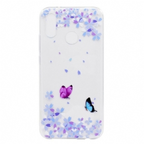 Cover Huawei P20 Lite Transparente Sommerfugle Og Blomster