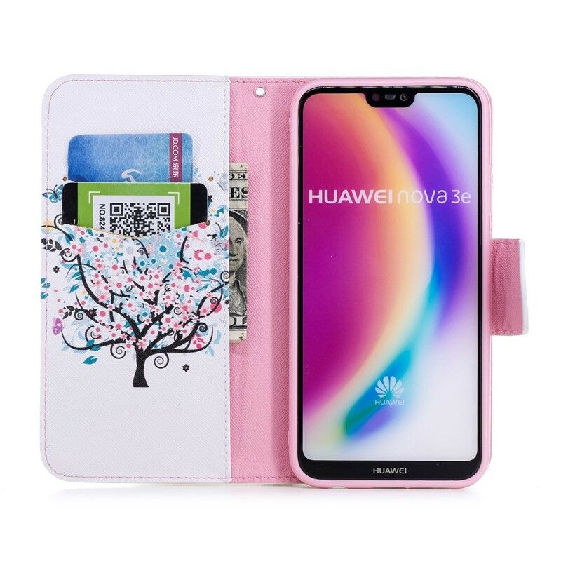 Flip Cover Huawei P20 Lite Blomstret Træ