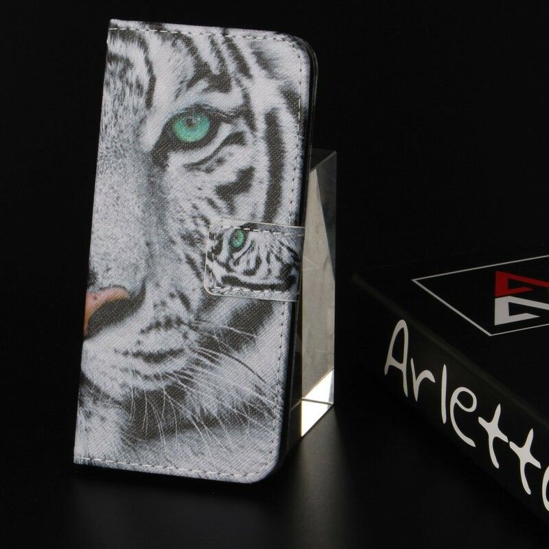 Flip Cover Huawei P20 Lite Hvid Tiger