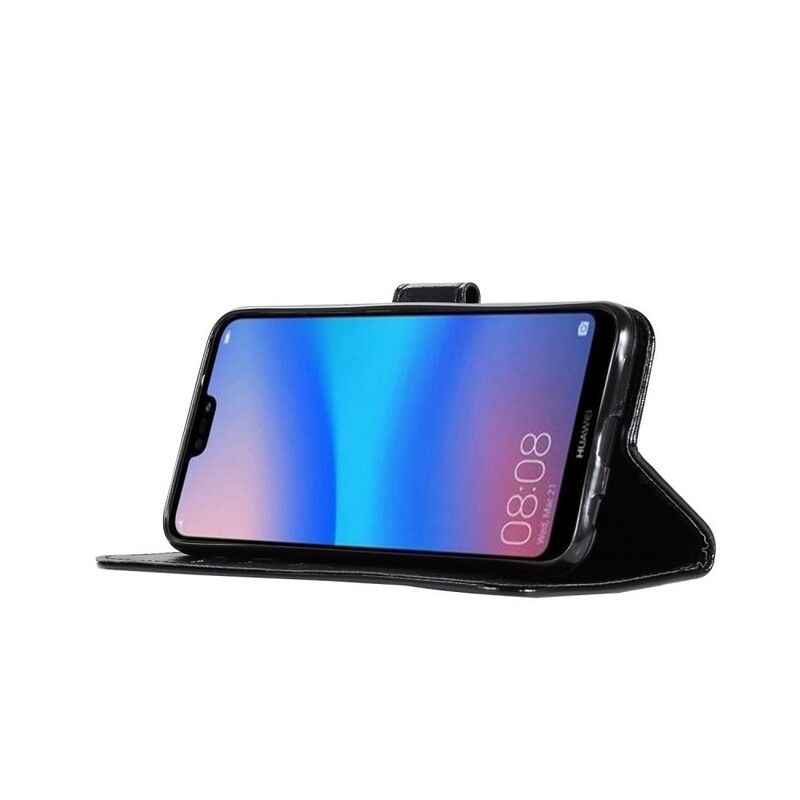 Flip Cover Huawei P20 Lite Med Snor Vintage Læderlook-rem