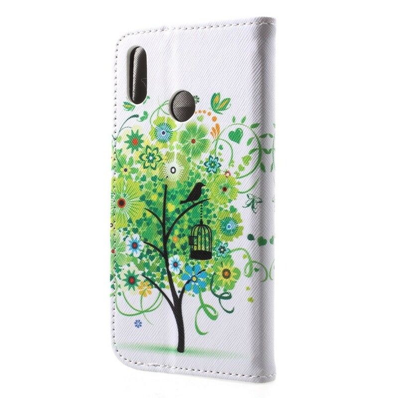 Læder Cover Huawei P20 Lite Blomstrende Træ