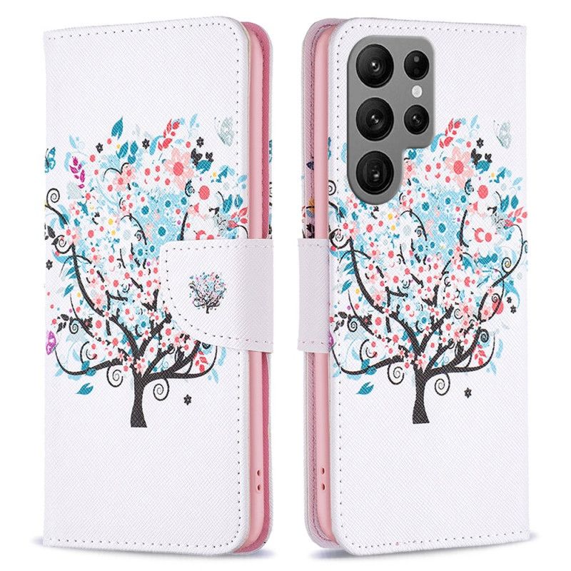 Flip Cover Samsung Galaxy S24 Ultra 5g Blomstrende Træ