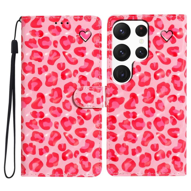 Flip Cover Samsung Galaxy S24 Ultra 5g Pink Leopard Print