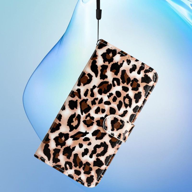 Flip Cover Samsung Galaxy S24 Ultra 5g Strappy Med Leopardtryk