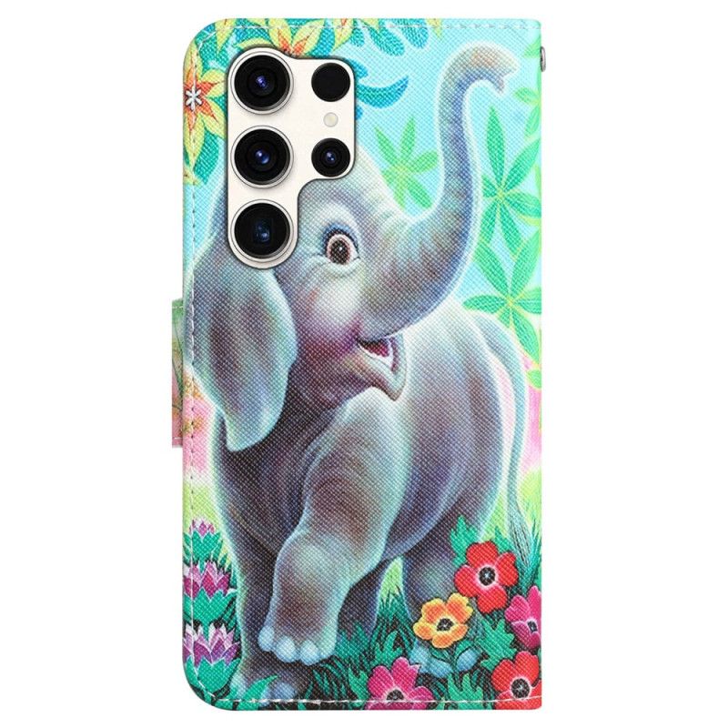 Flip Cover Til Samsung Galaxy S24 Ultra 5g Elefant Med Rem