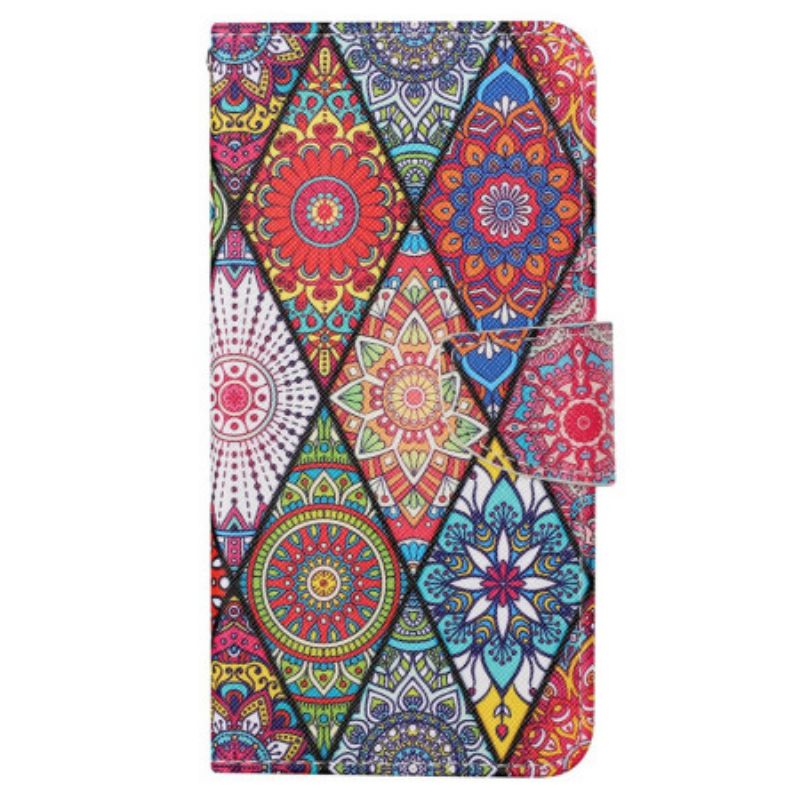 Flip Cover Til Samsung Galaxy S24 Ultra 5g Patchwork Med Rem