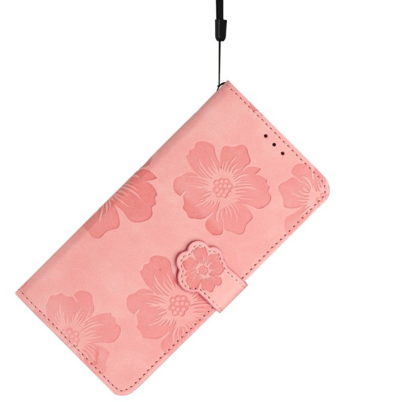 Læder Cover Samsung Galaxy S24 Ultra 5g Blomster Med Rem