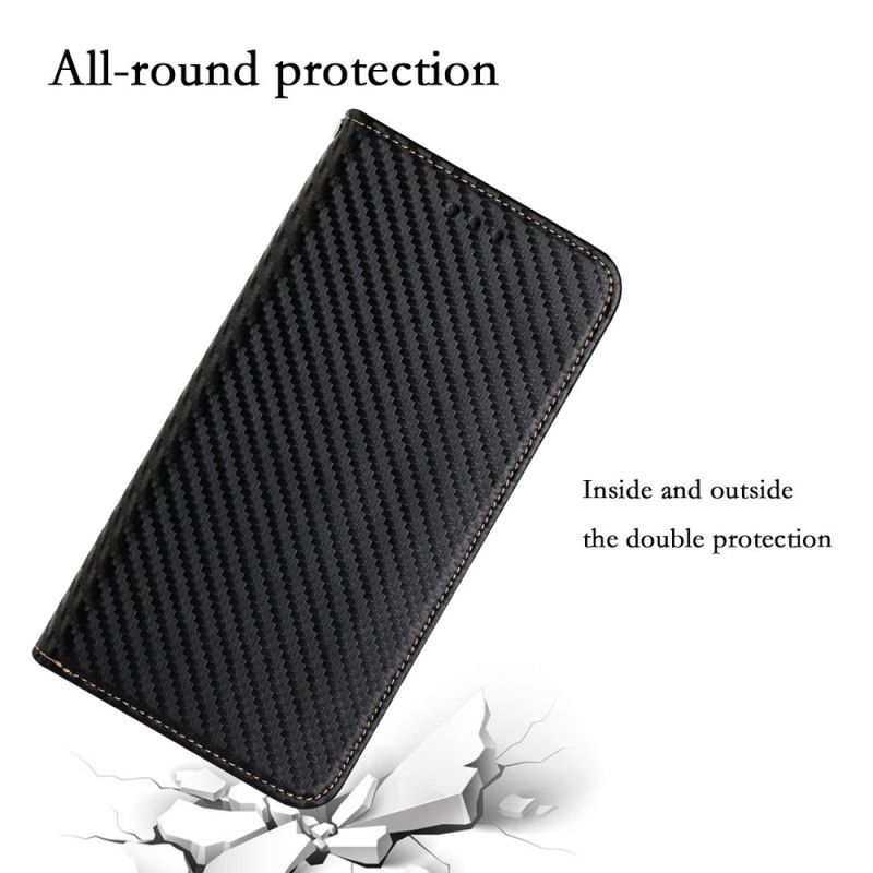 Læder Cover Samsung Galaxy S24 Ultra 5g Telefon Etui Kulfiber Og Snor