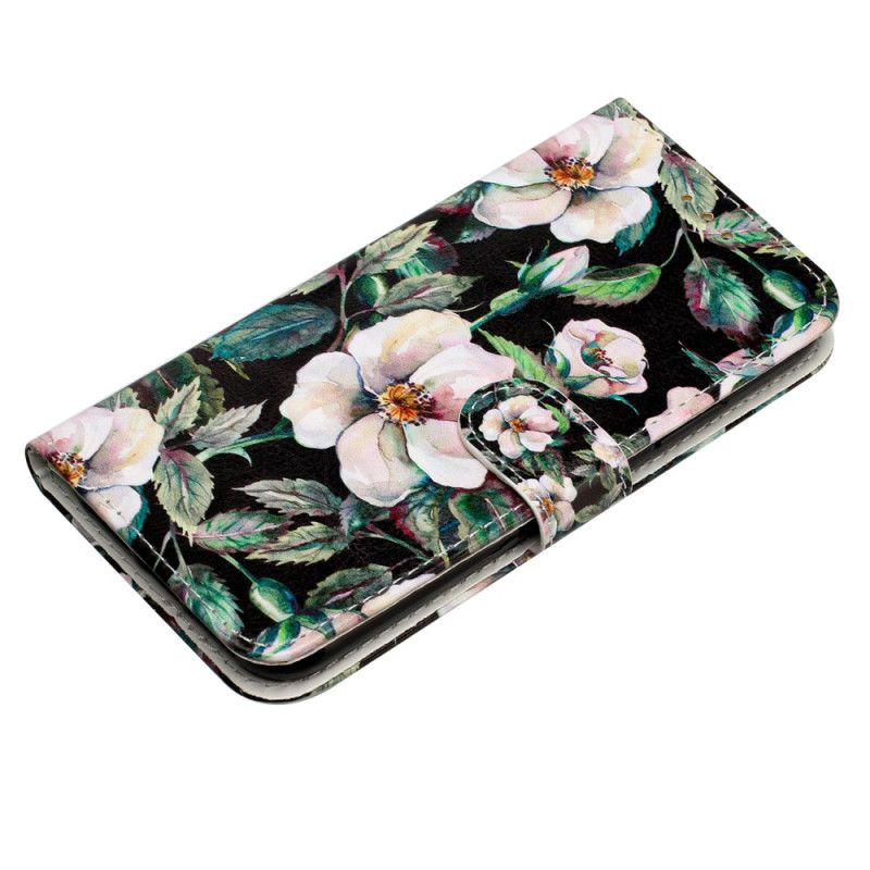 Læder Cover Samsung Galaxy S24 Ultra 5g Telefon Etui Lanière Magnolias