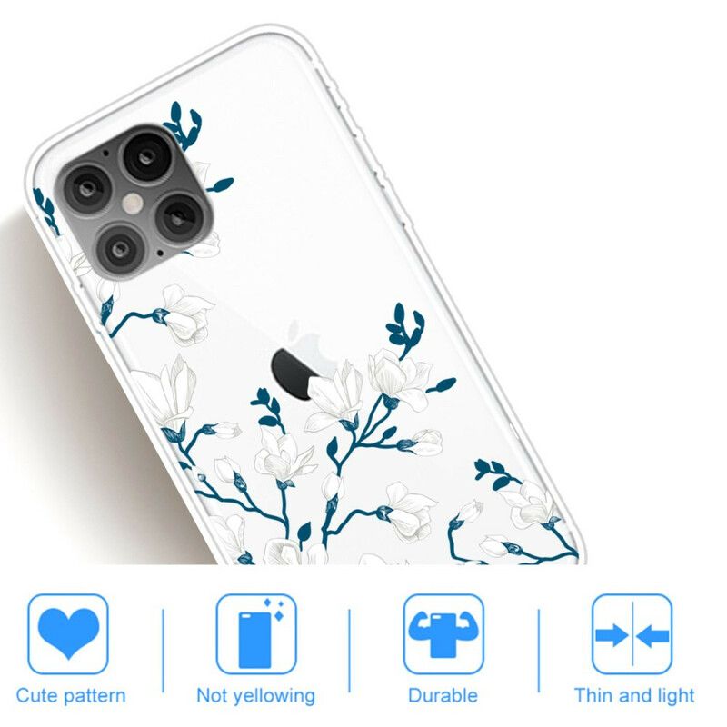 Cover iPhone 12 Pro Max Hvide Blomster