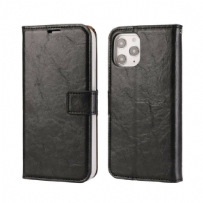 Flip Cover iPhone 12 Pro Max Aftagelig Distressed Læderstil