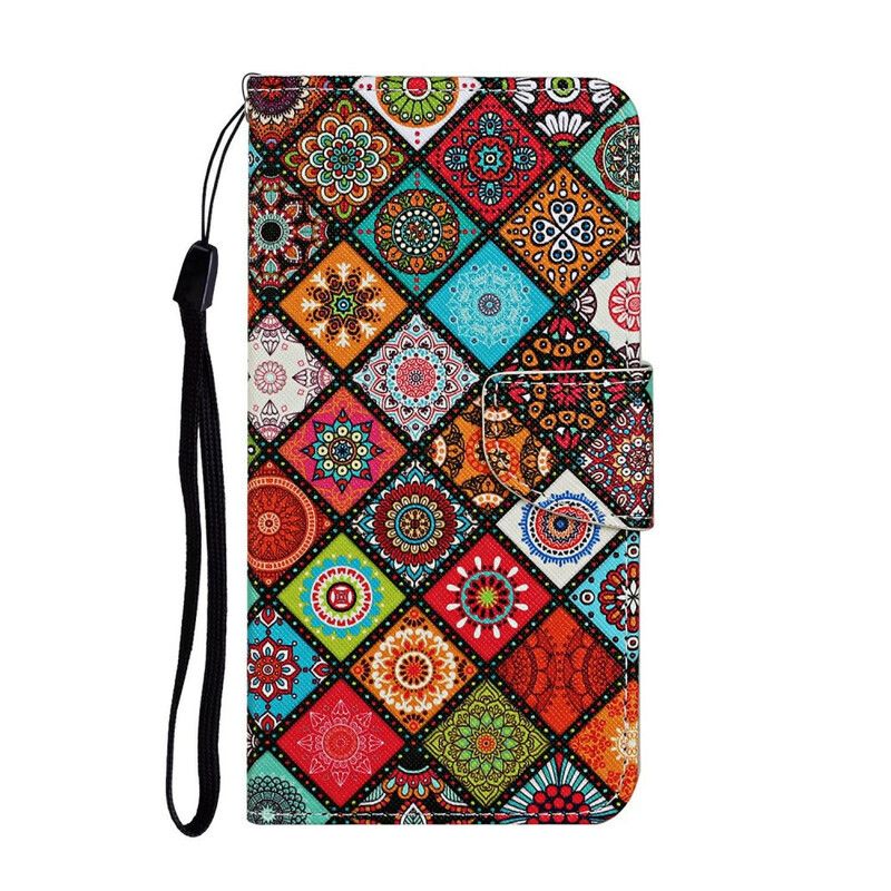 Flip Cover iPhone 12 Pro Max Patchwork Mandalaer Med Snor