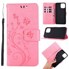 Flip Cover iPhone 12 Pro Max Sommerfugle Og Blomstersnor