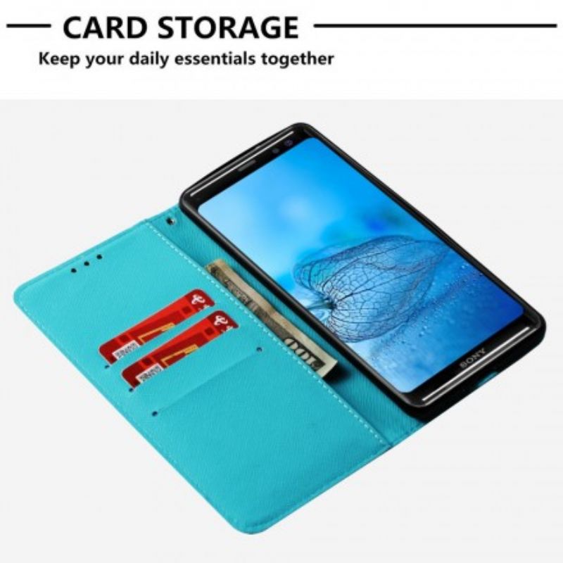 Flip Cover Sony Xperia XZ3 3d Gyldne Sommerfugle