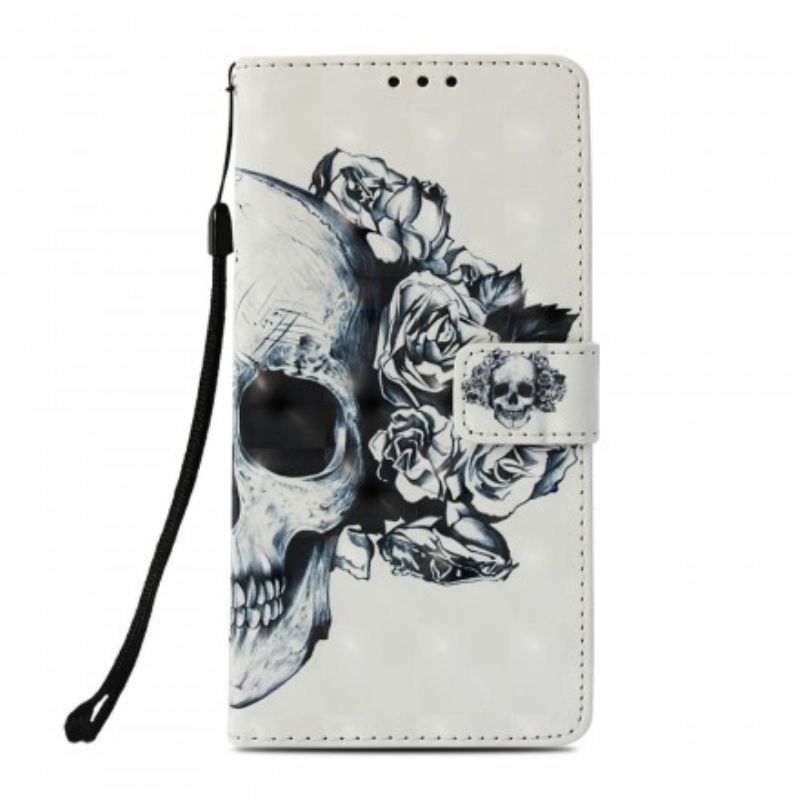 Flip Cover Sony Xperia XZ3 Blomsterskalle