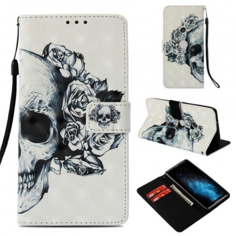 Flip Cover Sony Xperia XZ3 Blomsterskalle