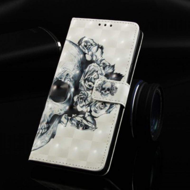 Flip Cover Sony Xperia XZ3 Blomsterskalle