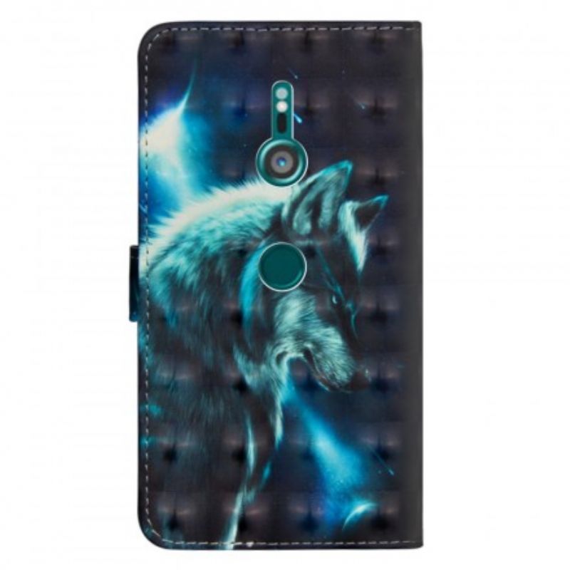 Flip Cover Sony Xperia XZ3 Majestisk Ulv