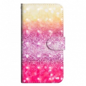 Læder Cover Sony Xperia XZ3 Magenta Glitter Gradient