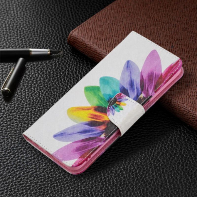 Flip Cover Oppo A54 5G / A74 5G Akvarelblomst