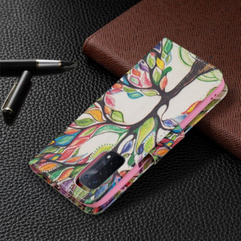 Flip Cover Oppo A54 5G / A74 5G Farvet Træ