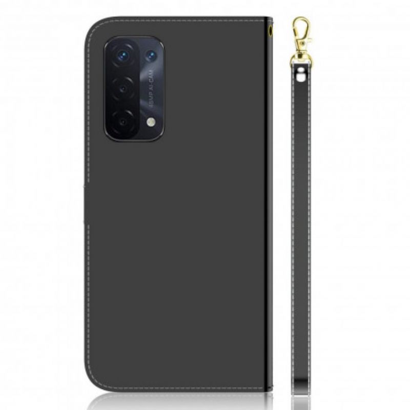 Flip Cover Oppo A54 5G / A74 5G Imiteret Læder Spejlcover