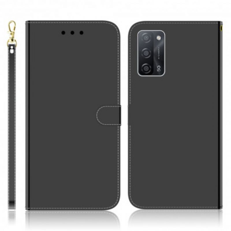 Flip Cover Oppo A54 5G / A74 5G Imiteret Læder Spejlcover