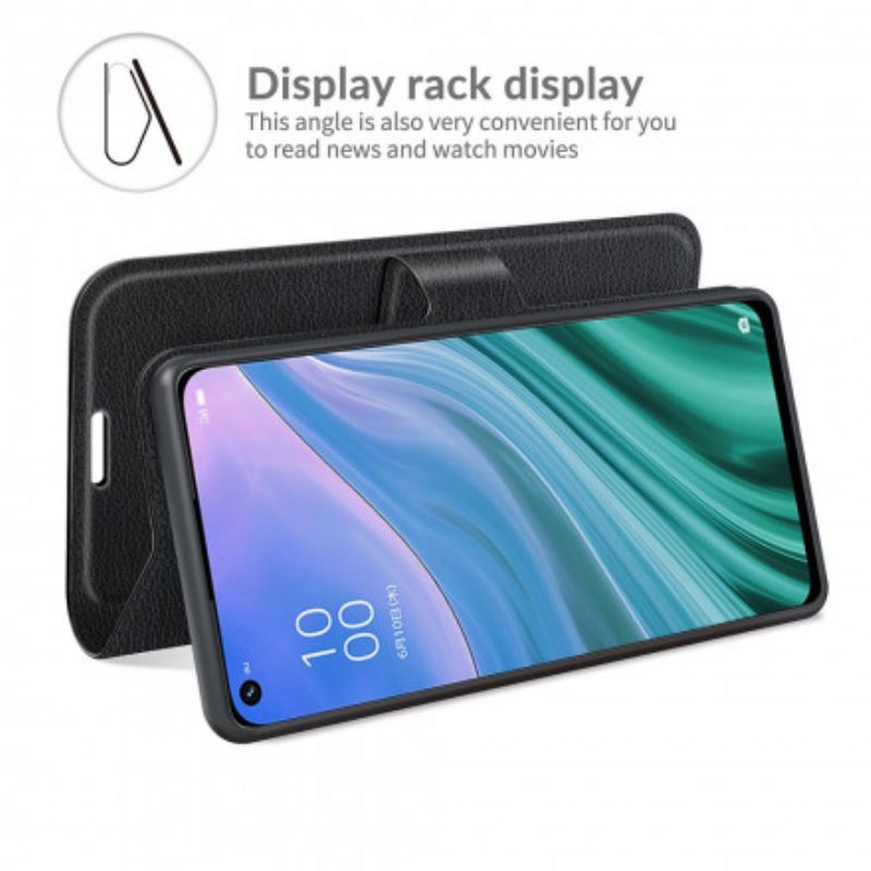 Flip Cover Oppo A54 5G / A74 5G Klassisk Litchi Imiteret Læder