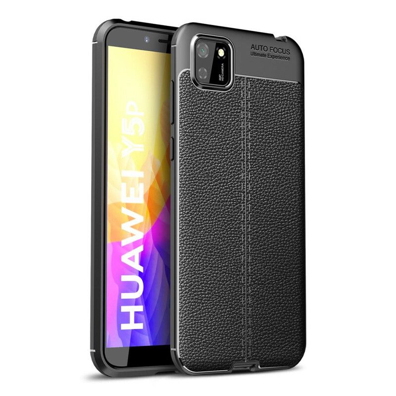 Cover Huawei Y5p Dobbelt Linje Litchi Læder Effekt