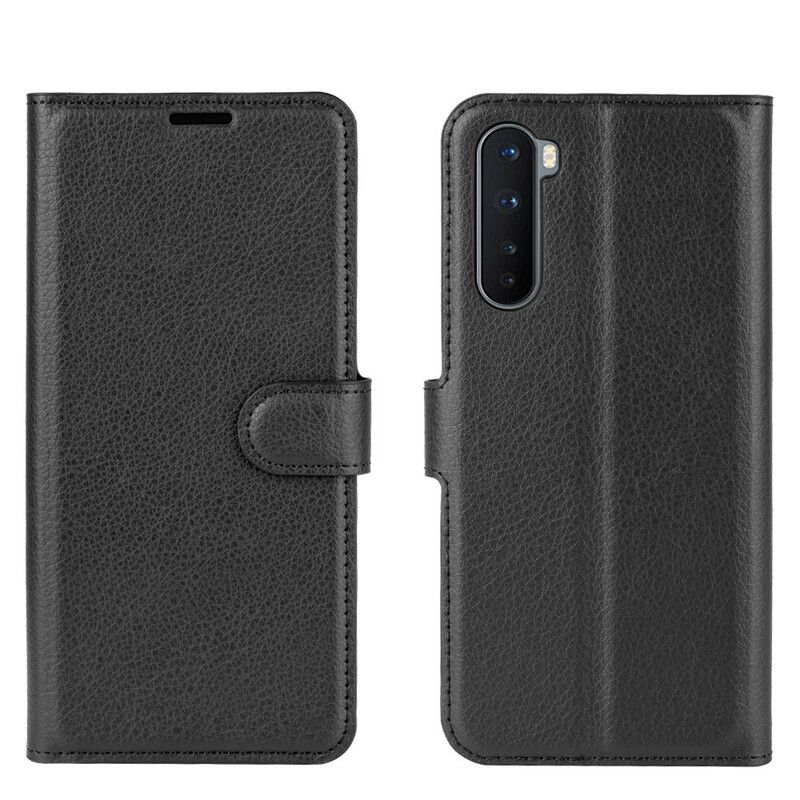 Flip Cover OnePlus Nord Klassisk Litchi-effekt