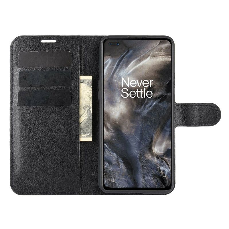 Flip Cover OnePlus Nord Klassisk Litchi-effekt