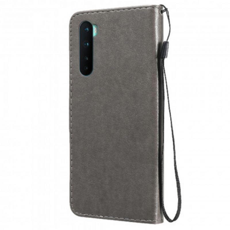 Flip Cover OnePlus Nord Med Snor Thong Kat Og Bi