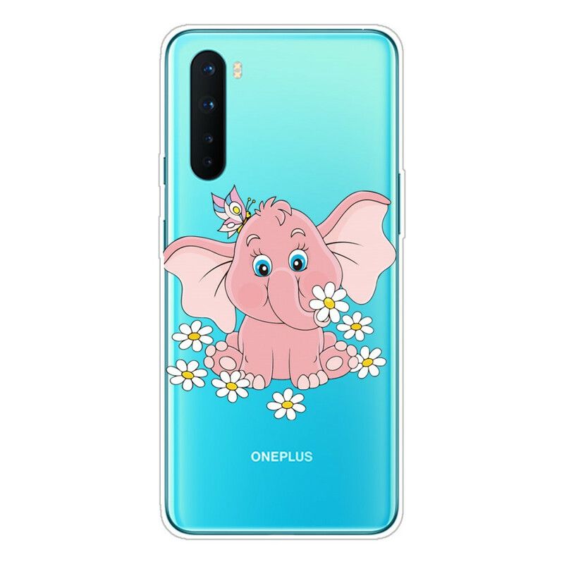 Mobilcover OnePlus Nord Pink Elephant Transparent