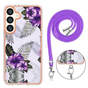 Cover Samsung Galaxy S24 Plus 5g Lilla Blomster Snor