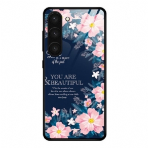 Cover Samsung Galaxy S24 Plus 5g Lyserøde Blomster Af Hærdet Glas