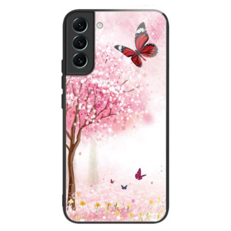 Cover Samsung Galaxy S24 Plus 5g Telefon Etui Kirsebærblomster Af Hærdet Glas