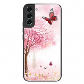 Cover Samsung Galaxy S24 Plus 5g Telefon Etui Kirsebærblomster Af Hærdet Glas