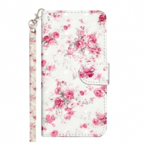 Flip Cover Samsung Galaxy S24 Plus 5g Frihedsblomster Med Rem