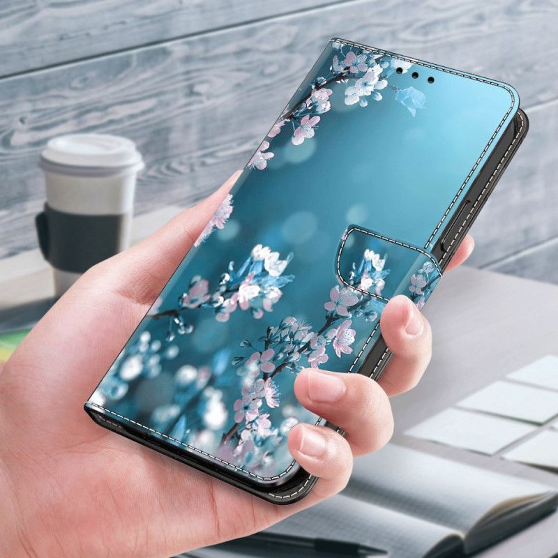 Flip Cover Til Samsung Galaxy S24 Plus 5g Blommeblomstmønster