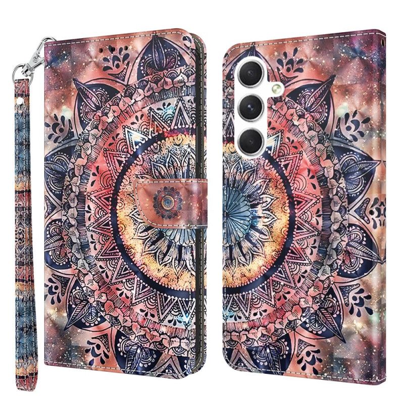 Flip Cover Til Samsung Galaxy S24 Plus 5g Mandala Røde Toner Med Rem