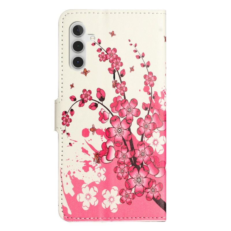 Flip Cover Til Samsung Galaxy S24 Plus 5g Tropiske Blomster