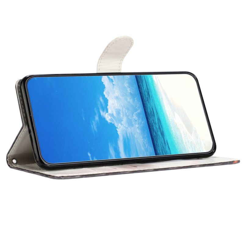 Læder Cover Samsung Galaxy S24 Plus 5g Telefon Etui 3d Sommerfuglemønster Med Rem