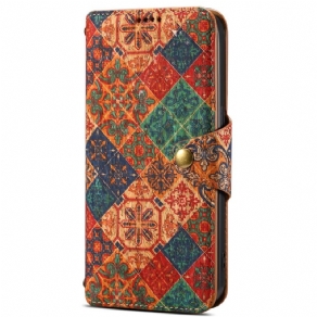 Læder Cover Samsung Galaxy S24 Plus 5g Telefon Etui Blomstertryk